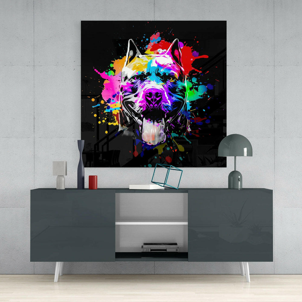 Pitbull Glass Wall Art | Insigne Art Design.