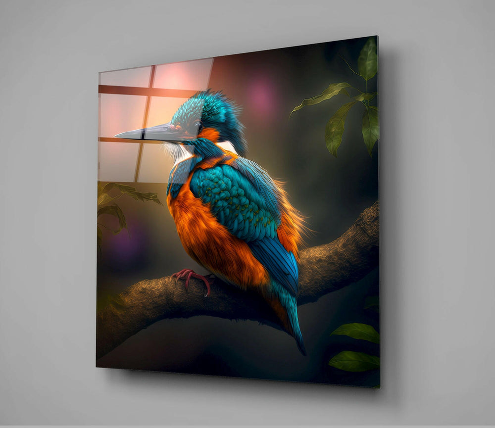 Kingfisher Glass Wall Art || Designer Collection | Insigne Art Design.