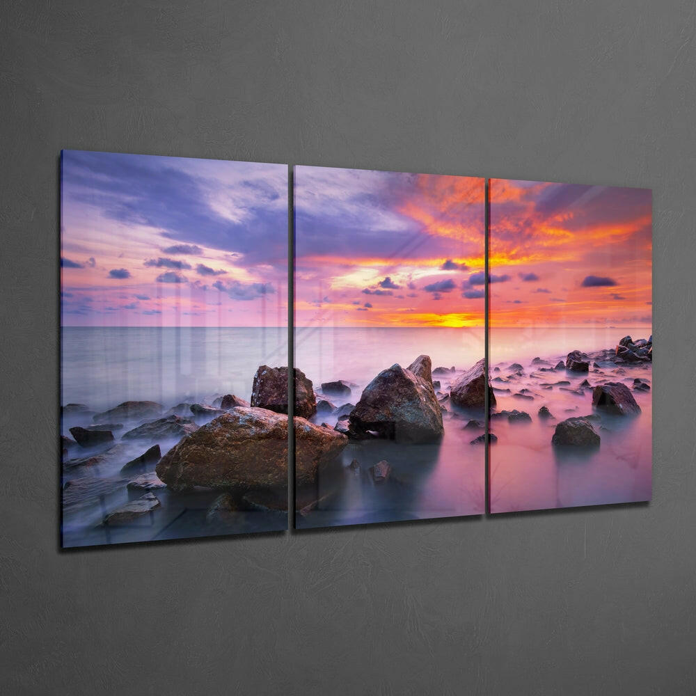 Red Sunset Mega Glass Wall Art.