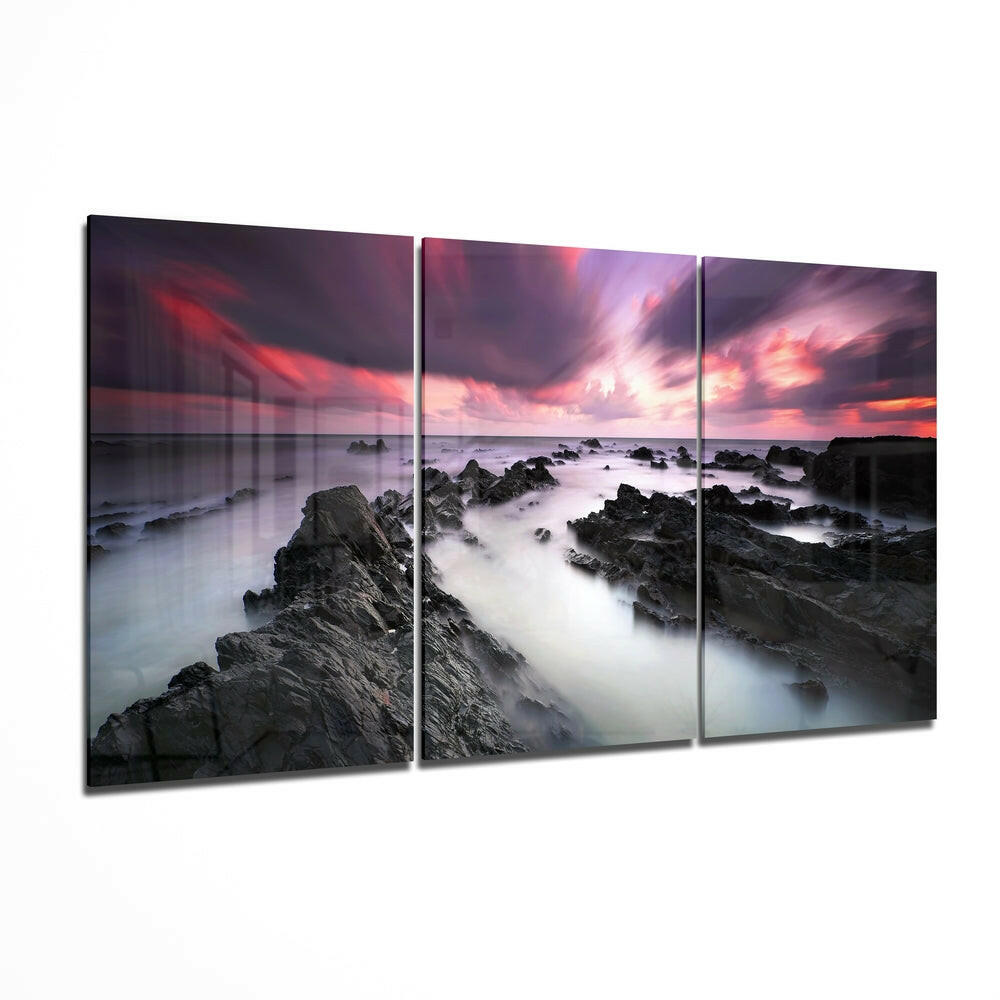 Foggy Sea Mega Glass Wall Art.