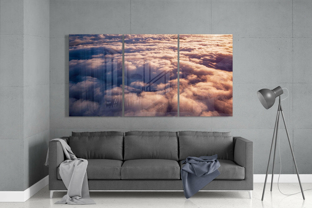 Mega Glass Wall Art Above The Clouds.