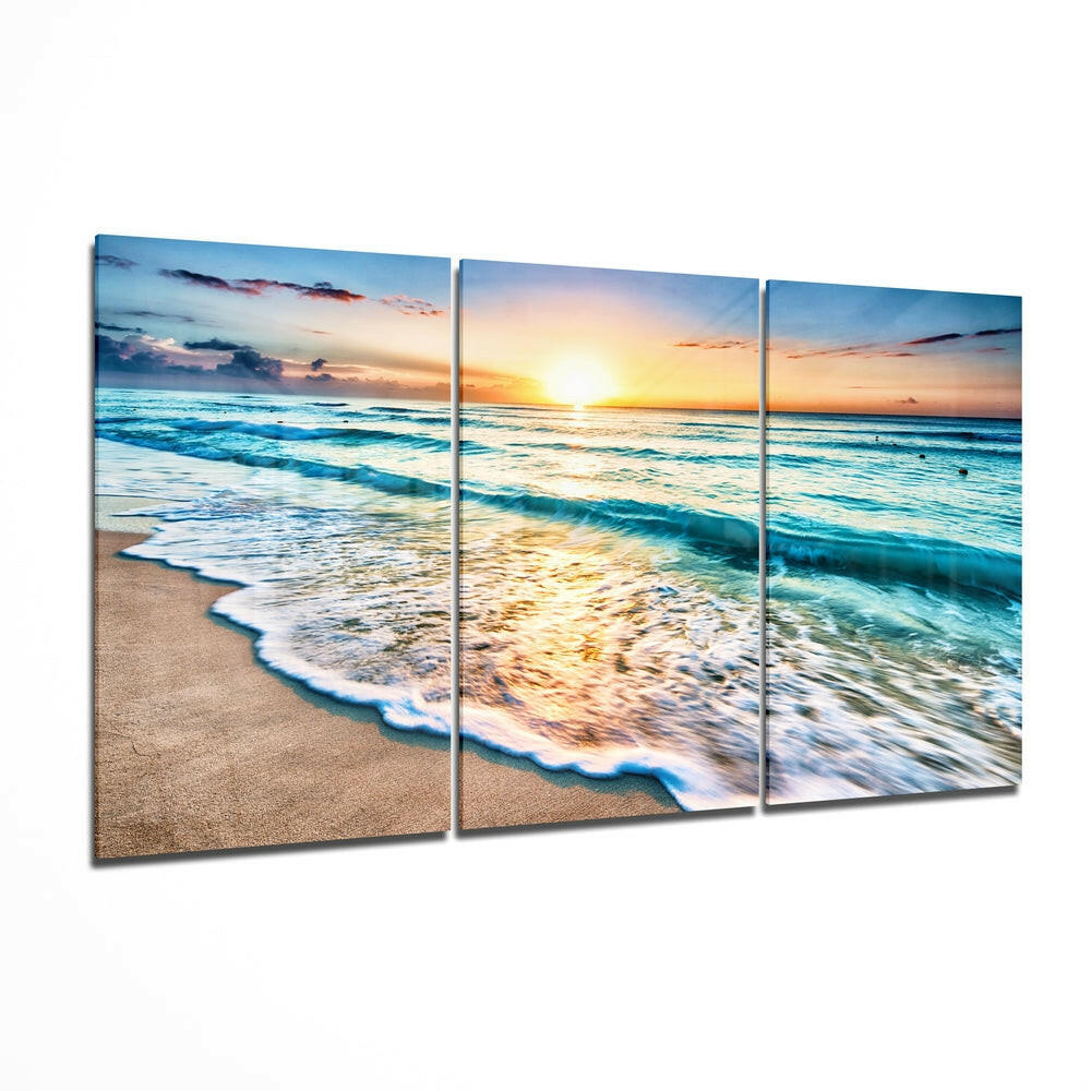Turquoise Beach Glass Wall Art.