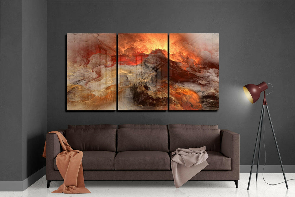 Volcano Mega Glass Wall Art.