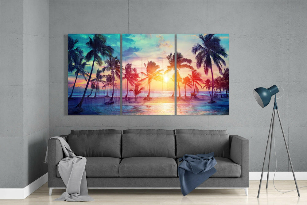 Palm Glass Wall Art.