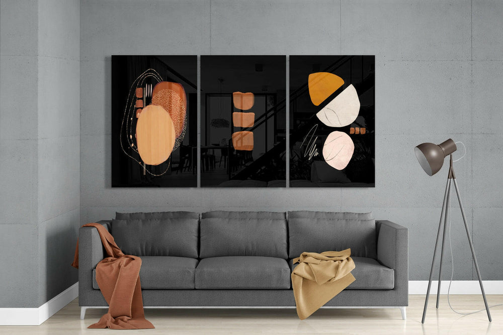 Abstract Shapes Mega Glass Wall Art.