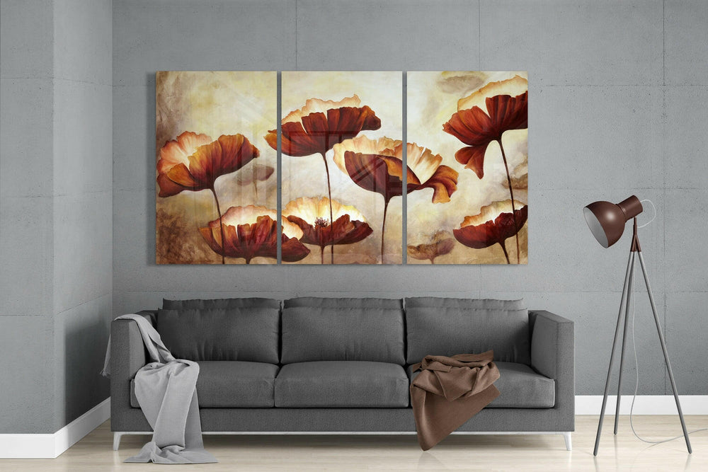 Poppies Glass Wall Art.