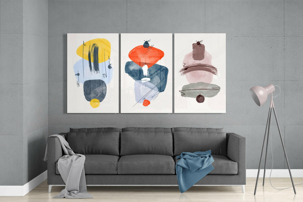 Abstract Shapes 4 Glass Wall Arts.
