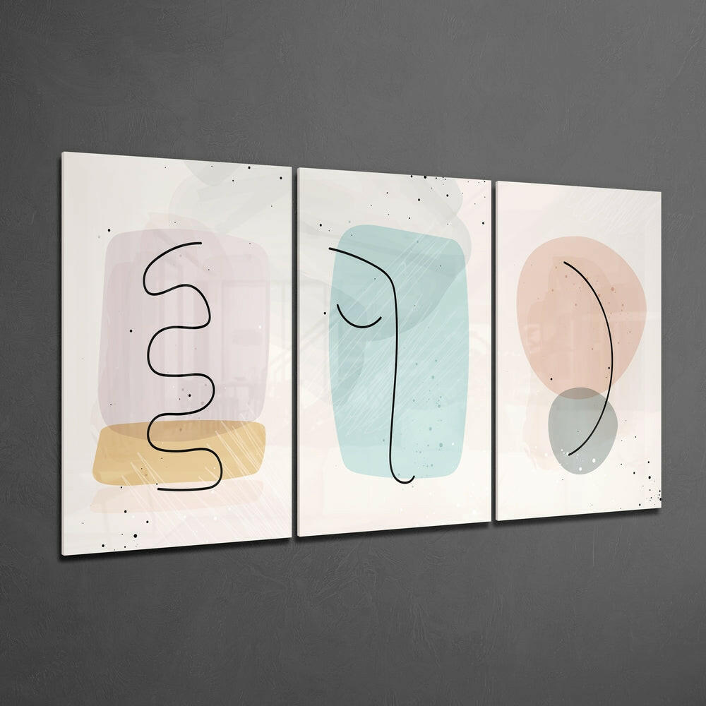 Abstract Shapes 6 Glass Wall Arts.