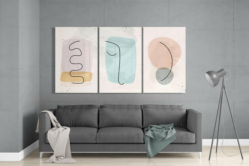 Abstract Shapes 6 Glass Wall Arts.