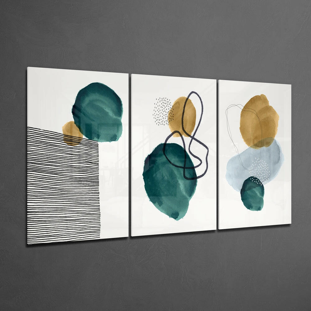 Abstract Shapes 10 Glass Wall Arts.