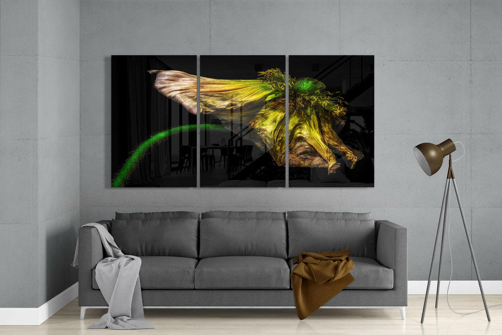 Macro Flower Glass Wall Art.