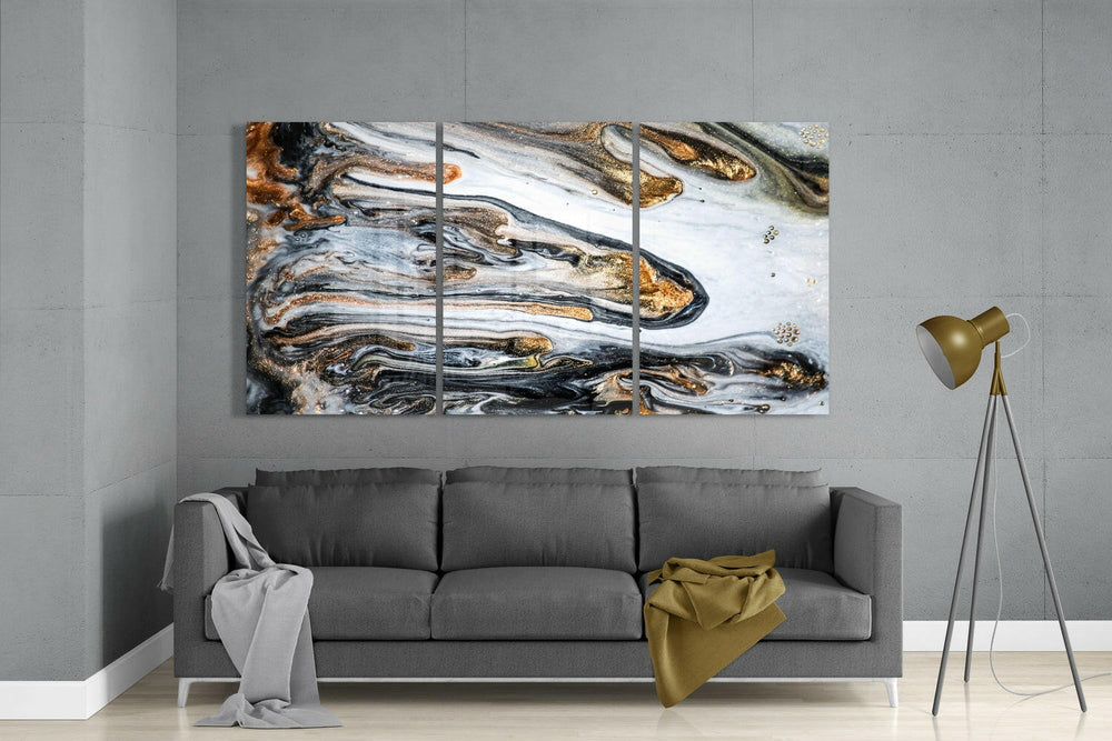 Marbling Colors Glass Wall Art.