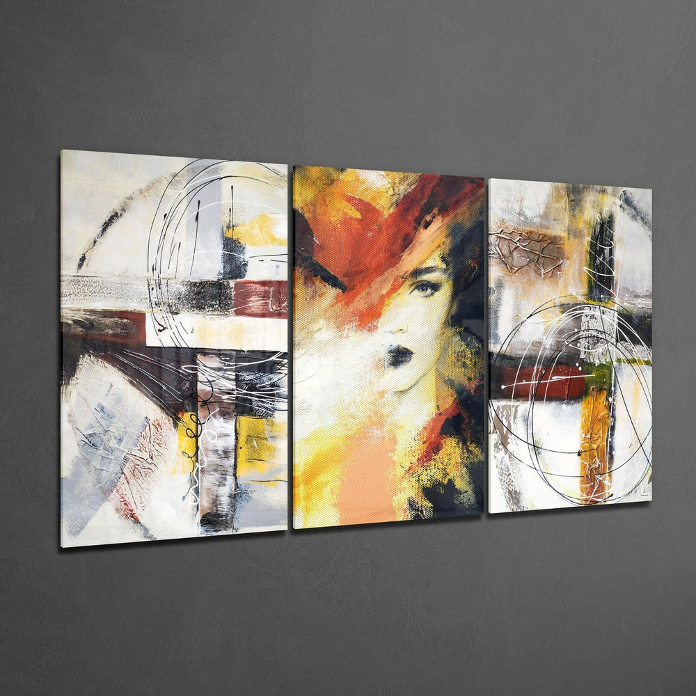Women and Shapes Glass Wall Art.