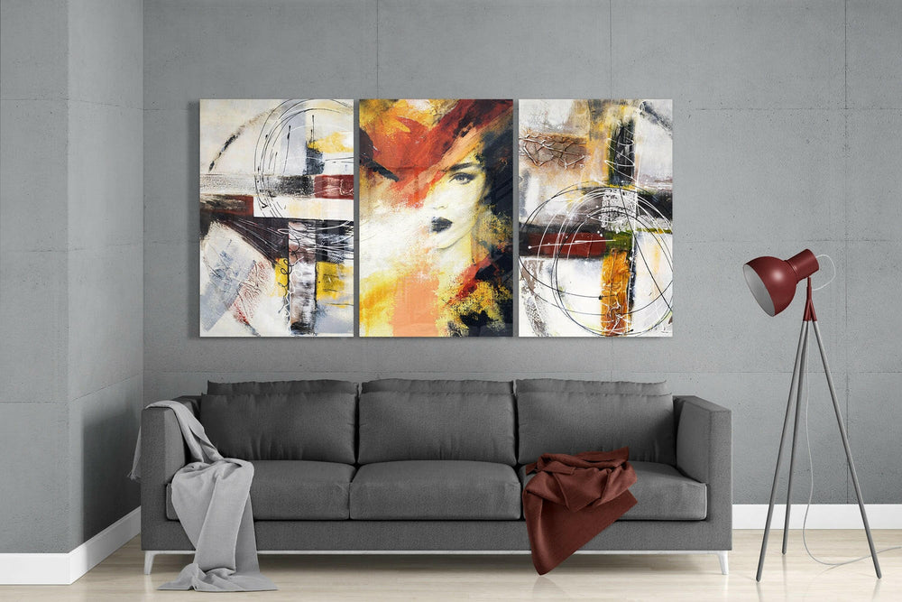 Women and Shapes Glass Wall Art.
