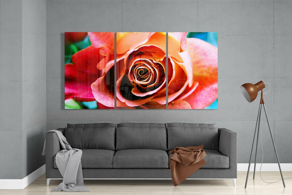Rose Glass Wall Art.