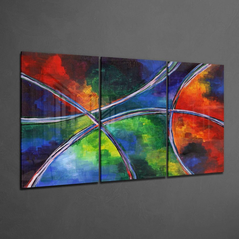 Circular Colors Glass Wall Art.