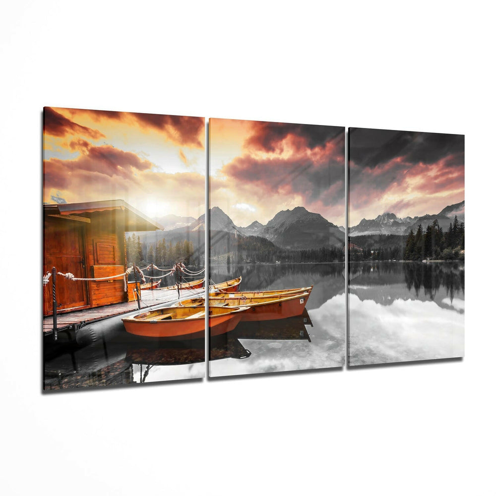 Lake View Glass Wall Art.