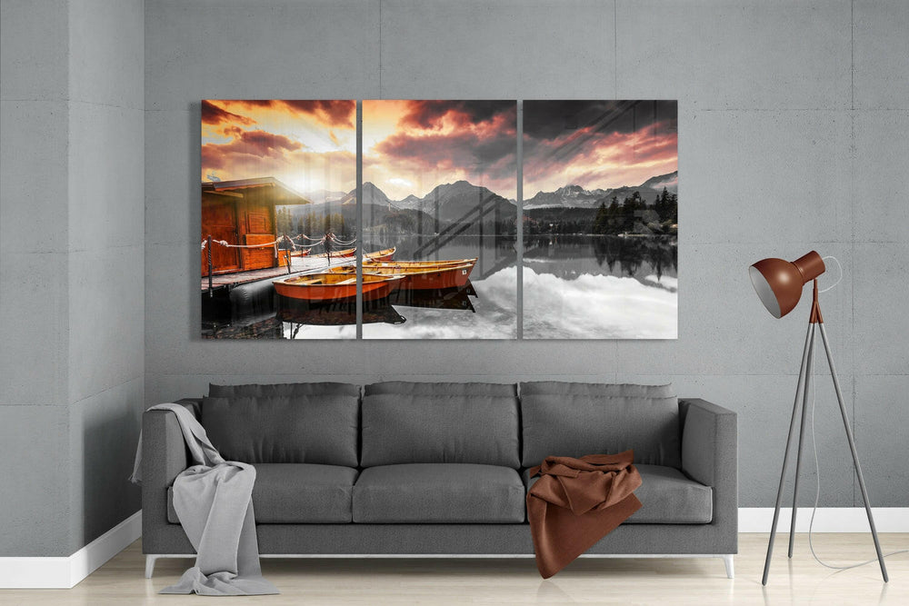 Lake View Glass Wall Art.
