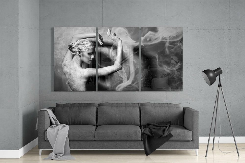 Woman and Dance Glass Wall Art.