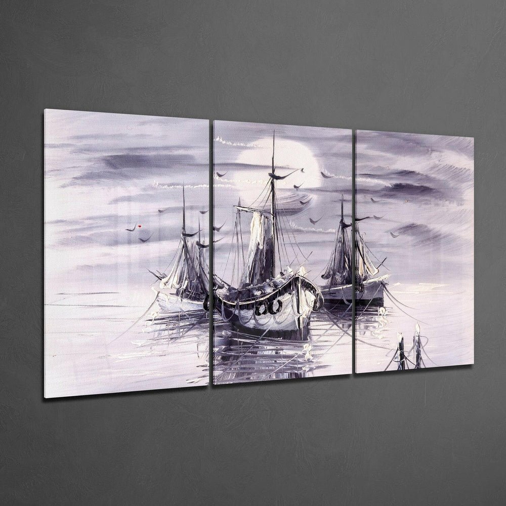 Boats Glass Wall Art.