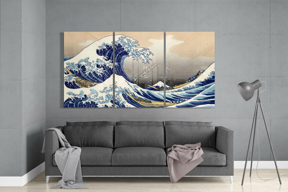 Kanagawa Oki Nami Ura Great Wave Mega Glass Art.