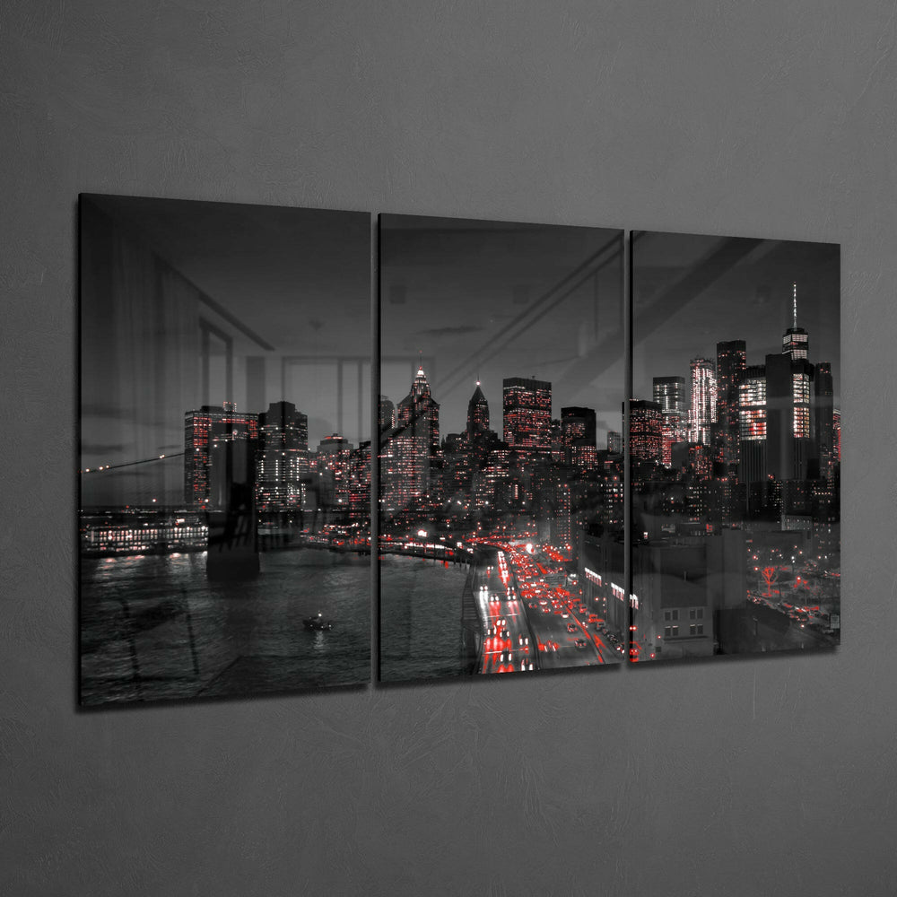 The Lights Of The City Glass Art.