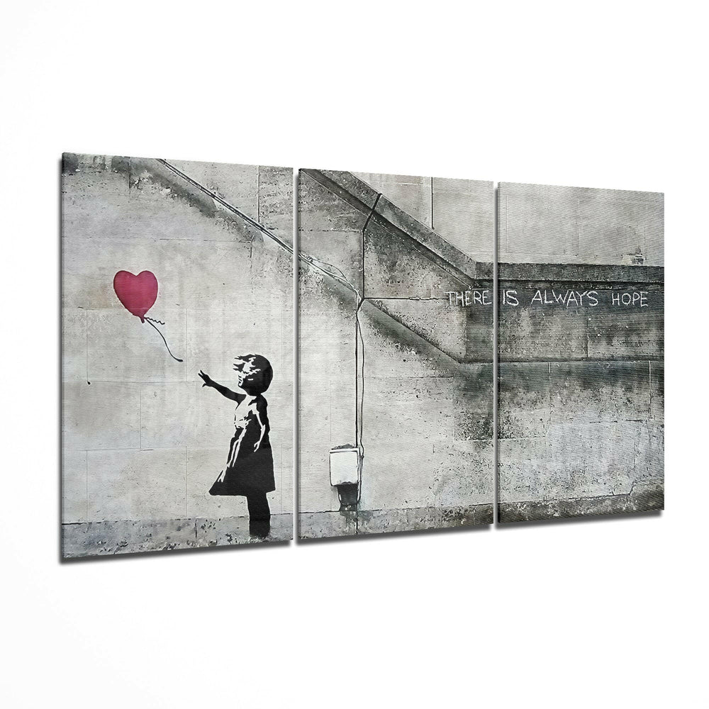 Heart Balloon - Banksy Glass Art.