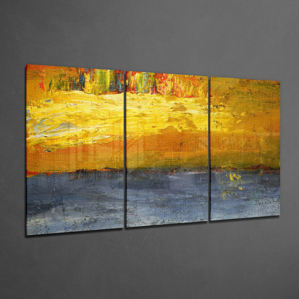 Abstract Yellow Glass Art.