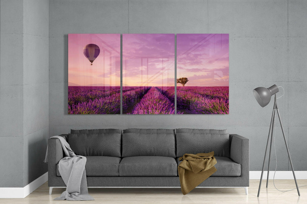 Lavender Field Glass Art.