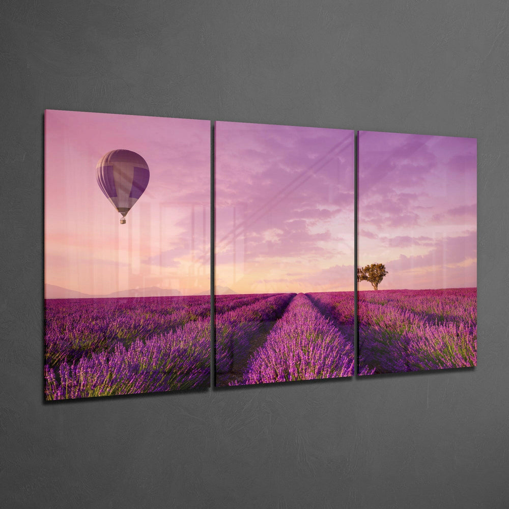 Lavender Field Glass Art.