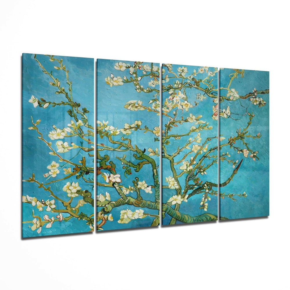 Sakura 4 Pieces Mega Glass Wall Art (59"x36") | Insigne Art Design.