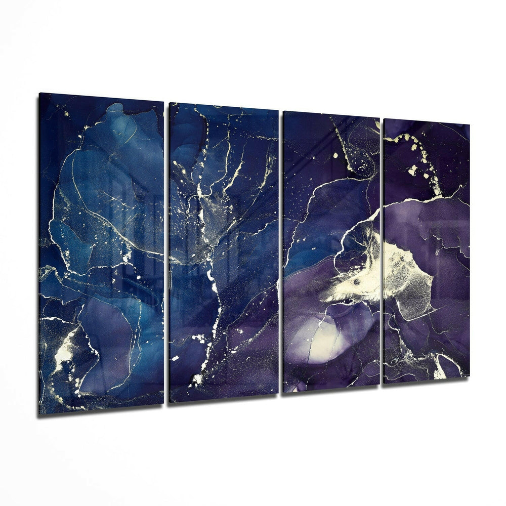 Marble 4 Pieces Mega Glass Wall Art (59"x36") | Insigne Art Design.