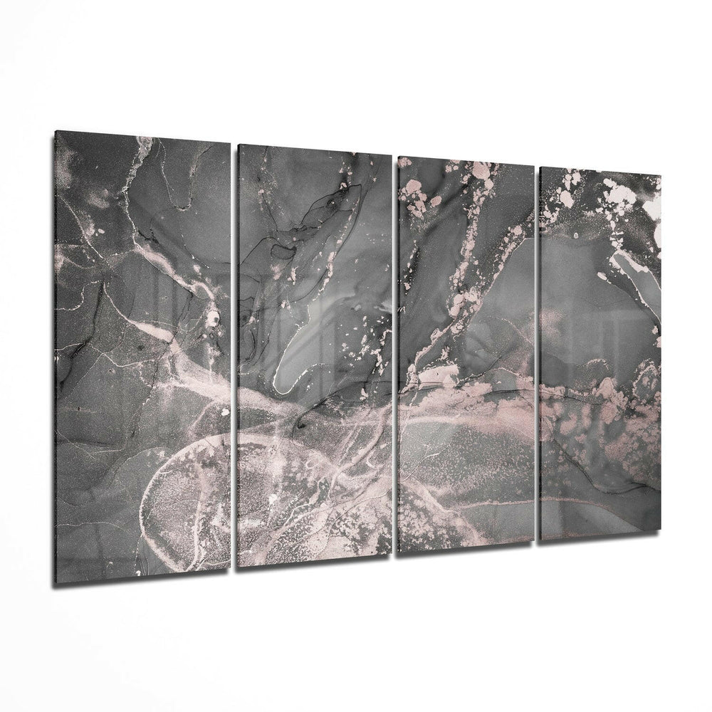 Marble 4 Pieces Mega Glass Wall Art (59"x36") | Insigne Art Design.