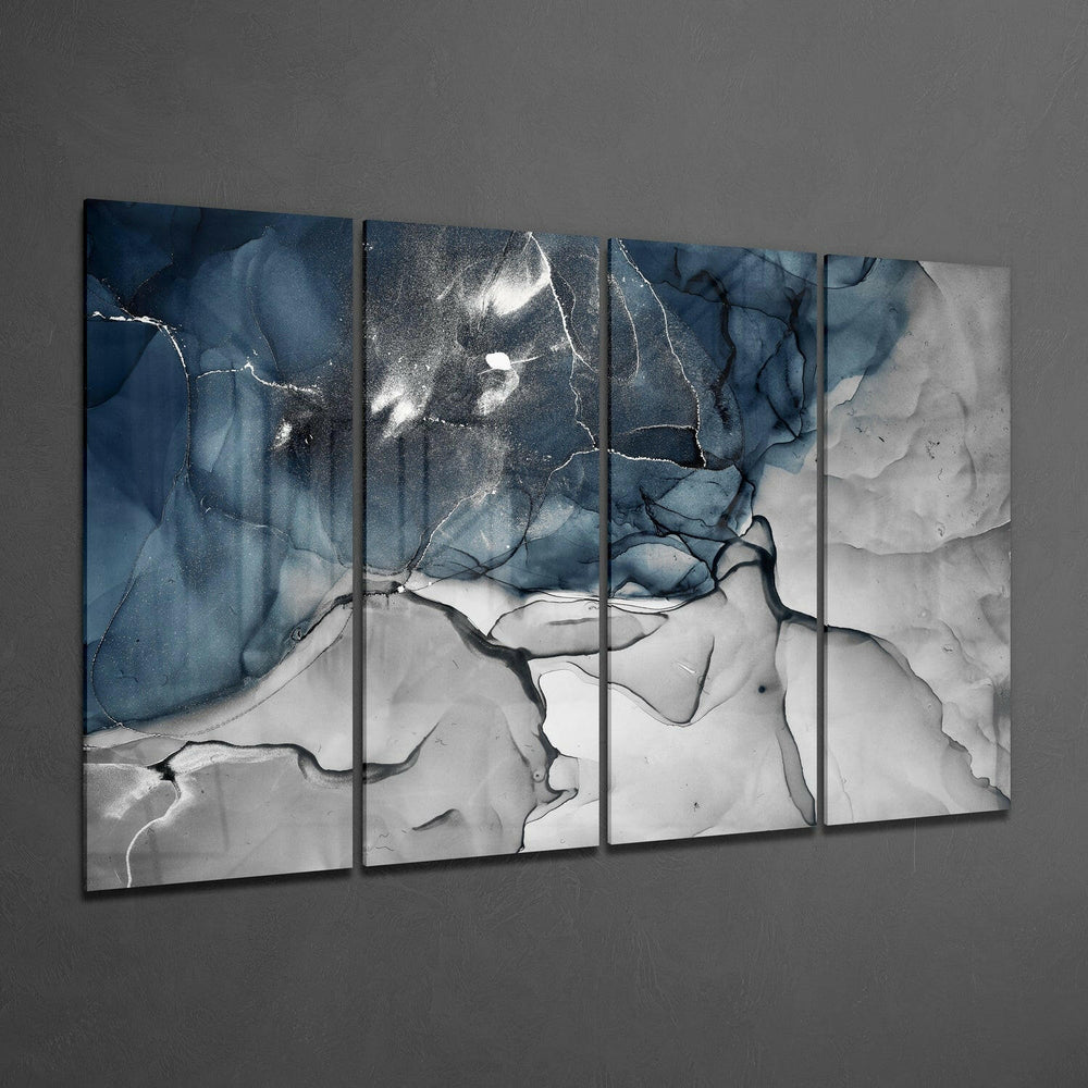 Marble 4 Pieces Mega Glass Wall Art (59"x36") | Insigne Art Design.