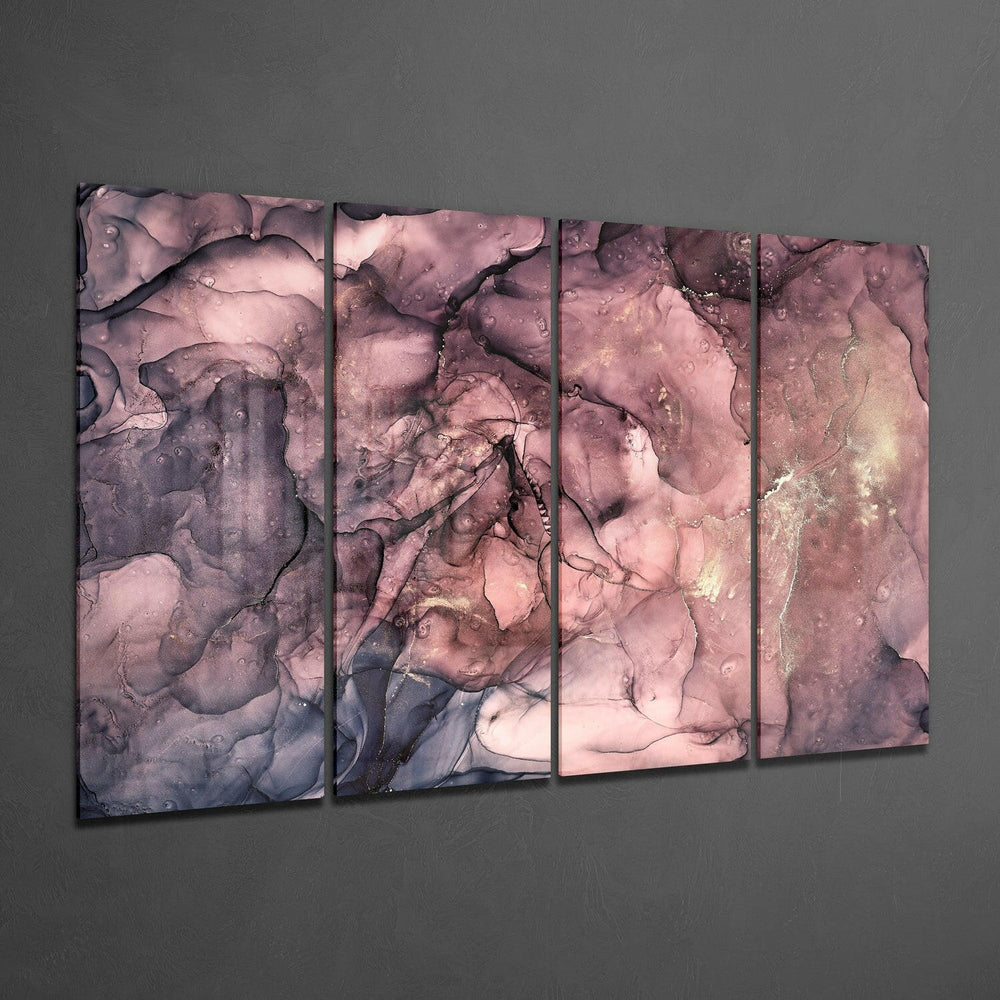 Marble 4 Pieces Mega Glass Wall Art (59"x36") | Insigne Art Design.