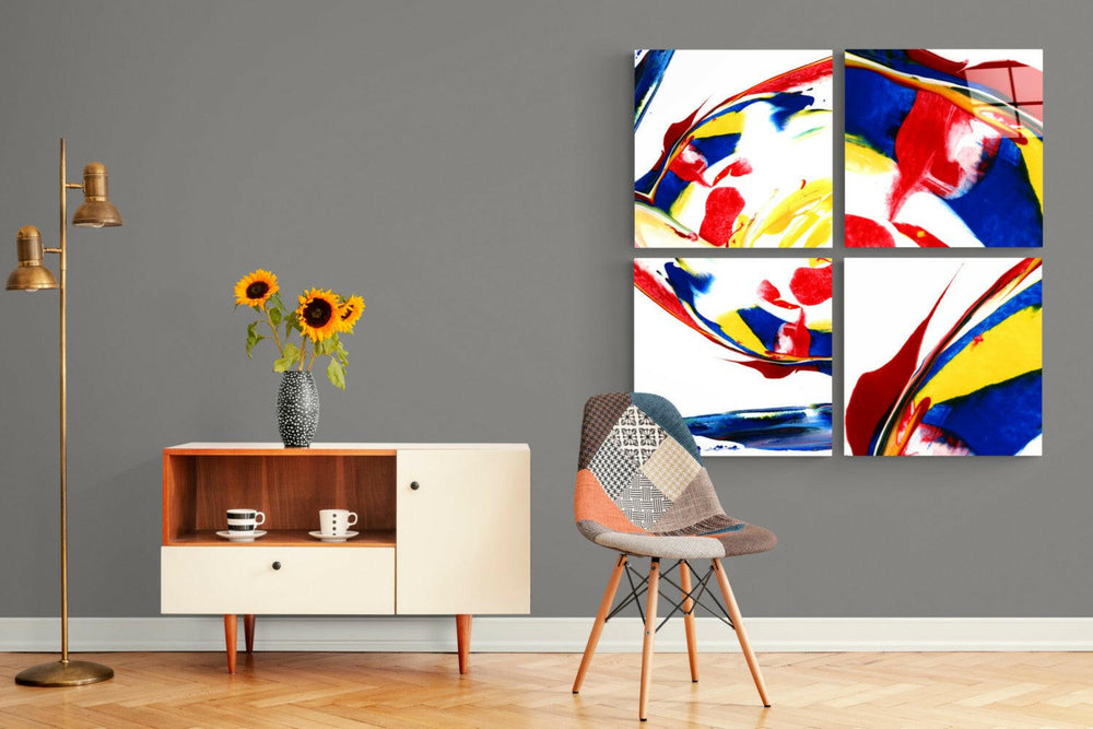 Dance of Red Quadro Glass Wall Art.