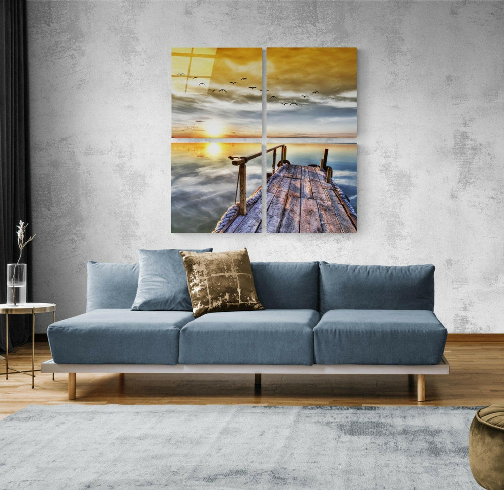 Sunset Quadro Glass Wall Art.