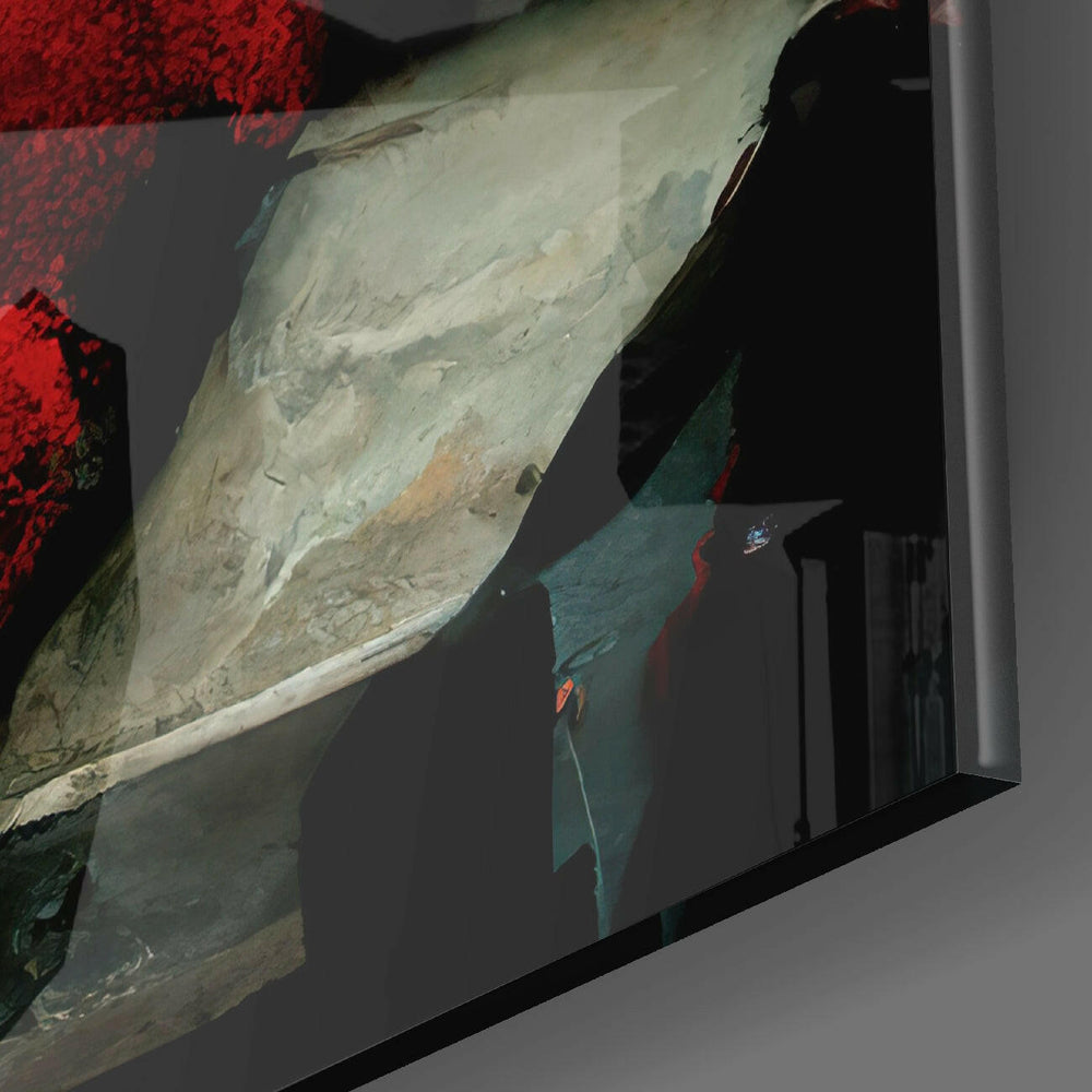 Red Forest Glass Wall Art || Designer Collection.