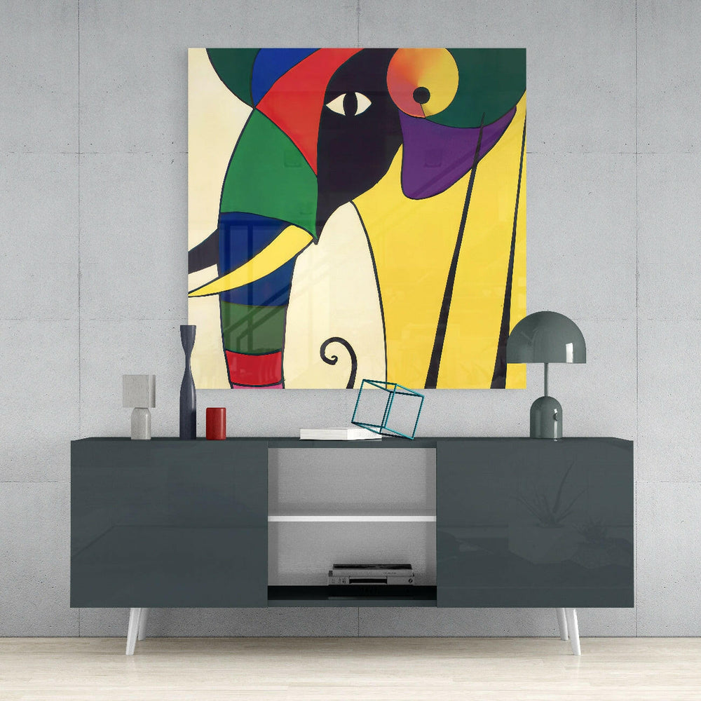 Wassily's Elephant Glass Wall Art || Designer Collection.
