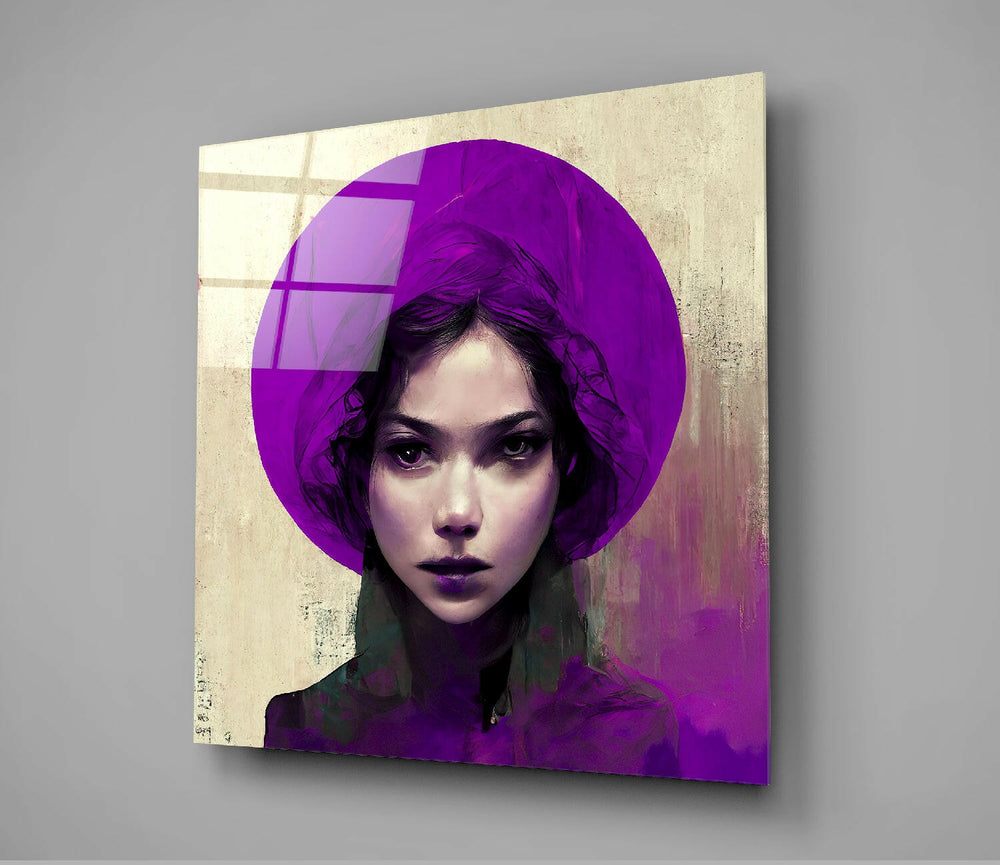 Purple Hat Glass Wall Art || Designer Collection.