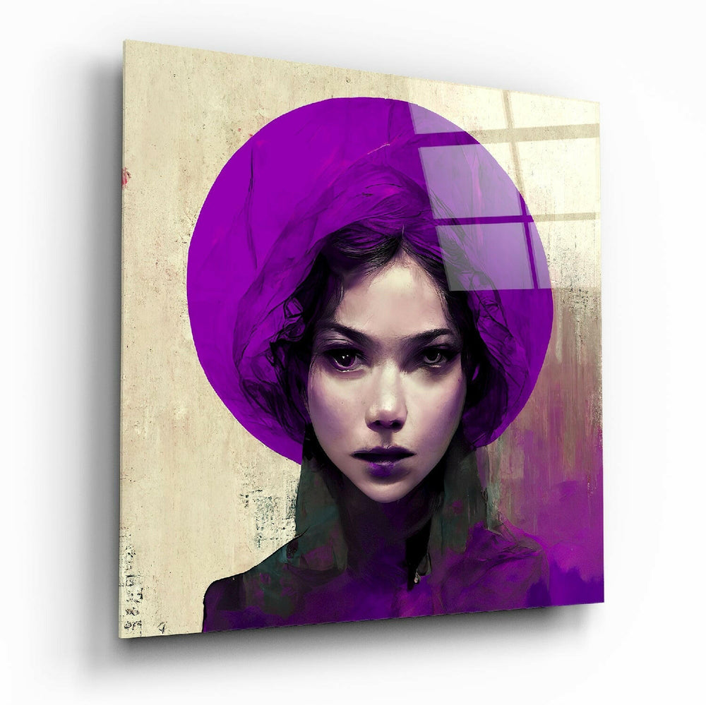 Purple Hat Glass Wall Art || Designer Collection.
