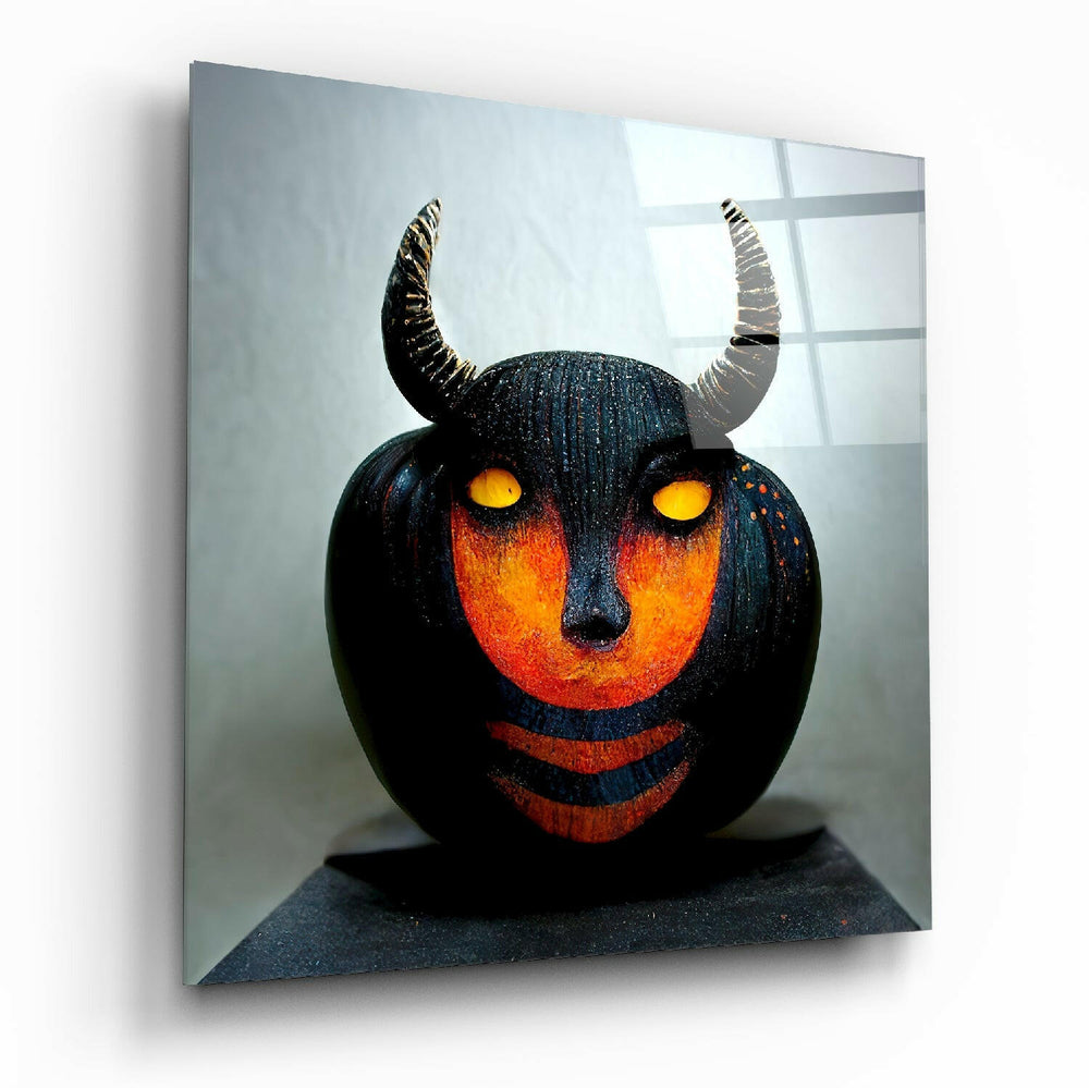 Evil Pumpkin Glass Wall Art || Designers Collection.