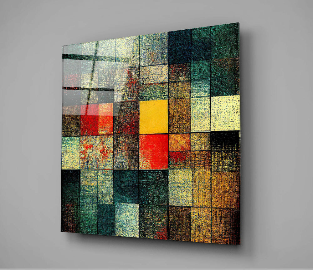 Blocks Glass Wall Art || Designers Collection.