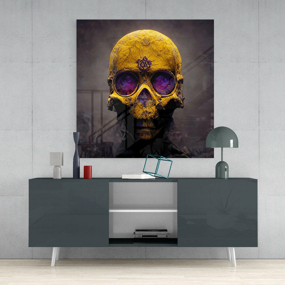 Yellow Head Glass Wall Art || Designer Collection.