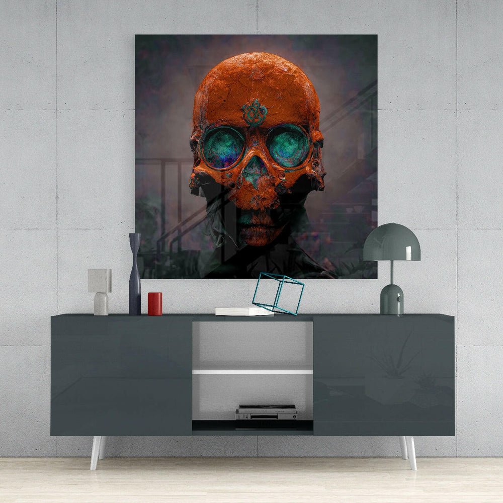 Orange Head Glass Wall Art || Designer Collection.