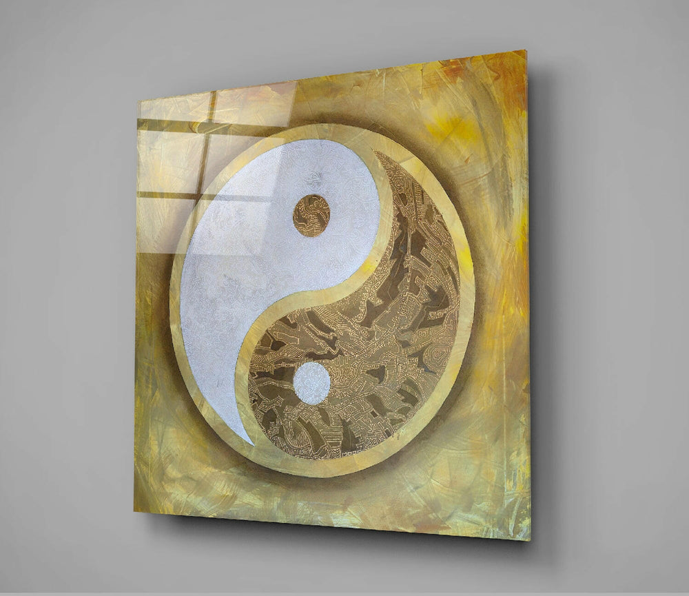 Ying Yang Glass Wall Art || Designer Collection.