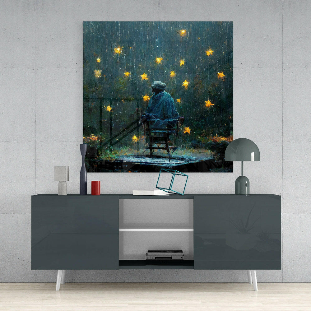 Raining Stars Glass Wall Art || Designer Collection.