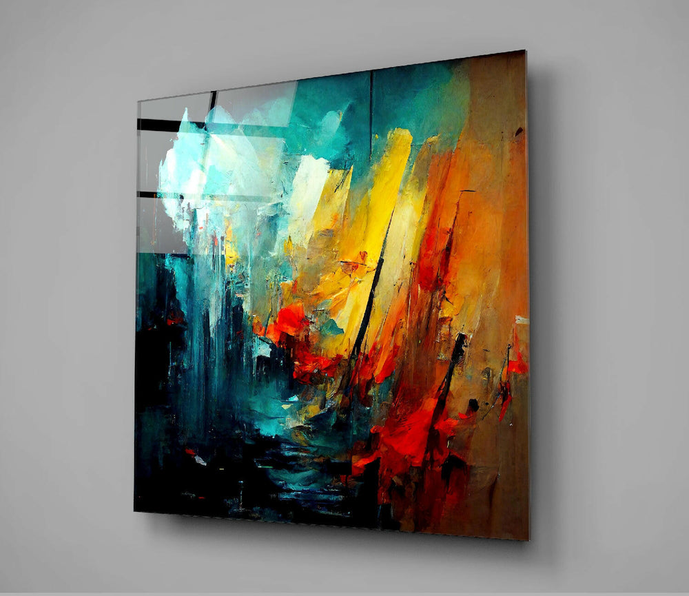 Collapsed City Silhouette Glass Wall Art || Designers Collection.