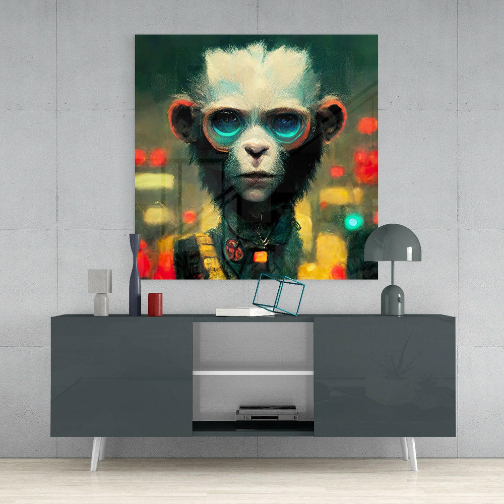 The Monkey Glass Wall Art || Designer Collection.