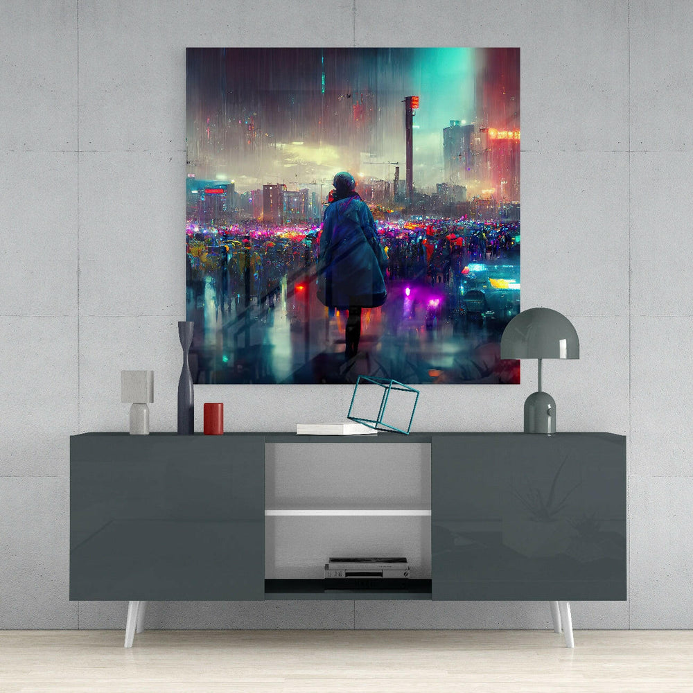 Against the City Glass Wall Art || Designers Collection.